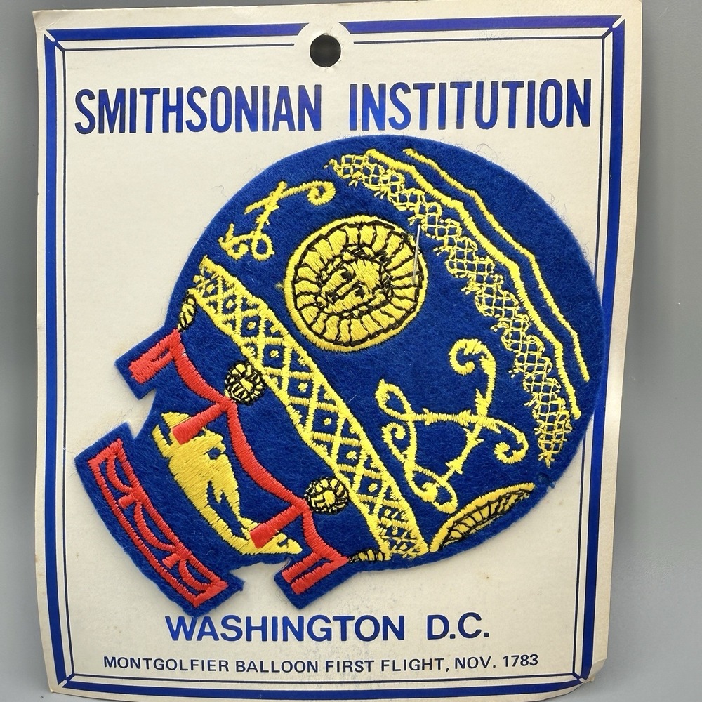 Vintage Smithsonian Institute Hot Air Balloon Embroidered Patch 4.5" Montgolfier
